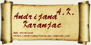 Andrijana Karanjac vizit kartica